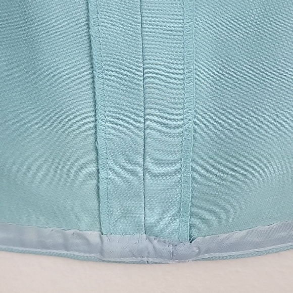 Vintage Blue & Lace Midi Short Sleeve Shift Dress By Jean Lang (Altered Waist) S - Picture 9 of 13